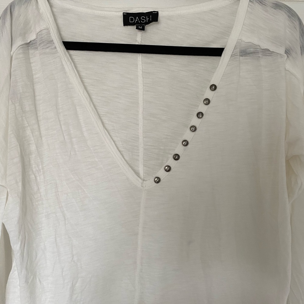 DASH (Kardashian brand) LONG SLEAVE WHITE SHIRT